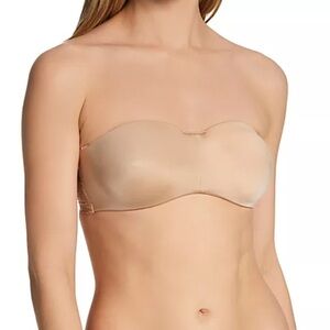 New Natori Adapt Bandeau Underwire Bra in Cafe Demi Unpadded Nude Strapless